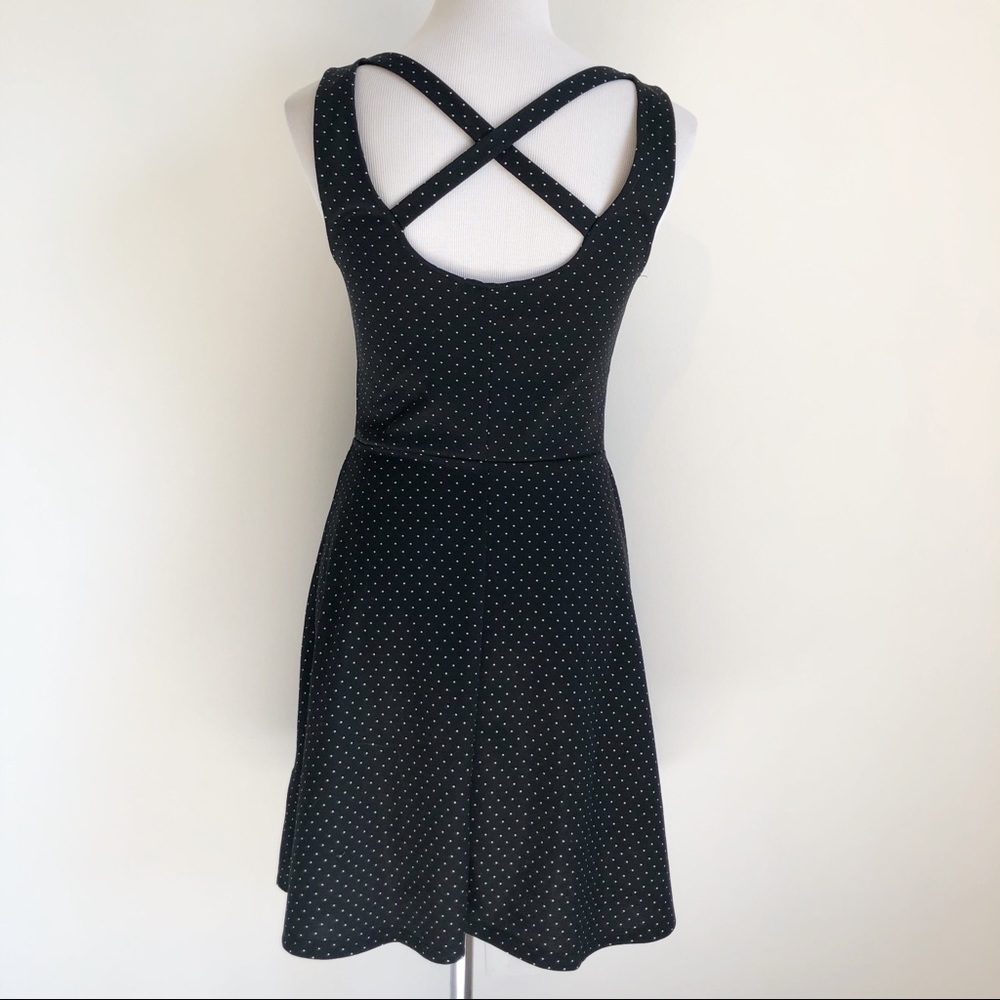 H&M Black Polka Dot Cross Strappy Skater Dress, S - Picture 8 of 16